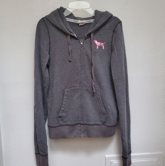 Victoria's Secret Tops - Victoria's Secret PINK Black & Pink Sequin Ladies Jacket Size SP